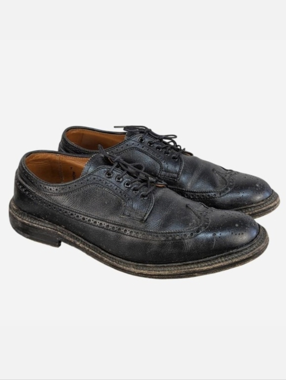Alden x J.Crew 97690 Black Alpine Grain Longwing Blucher Size 9 B/D